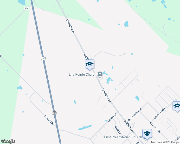 map of restaurants, bars, coffee shops, grocery stores, and more near in Terrell