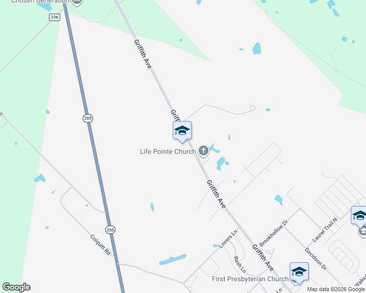 map of restaurants, bars, coffee shops, grocery stores, and more near in Terrell