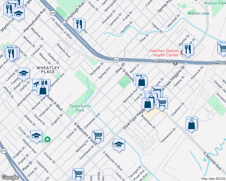 map of restaurants, bars, coffee shops, grocery stores, and more near 3216 Reed Lane in Dallas