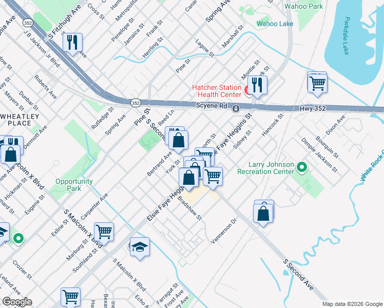 map of restaurants, bars, coffee shops, grocery stores, and more near 3518 Kenilworth Street in Dallas