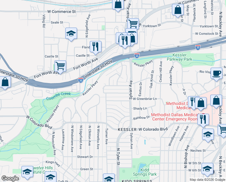 map of restaurants, bars, coffee shops, grocery stores, and more near 925 Knott Place in Dallas