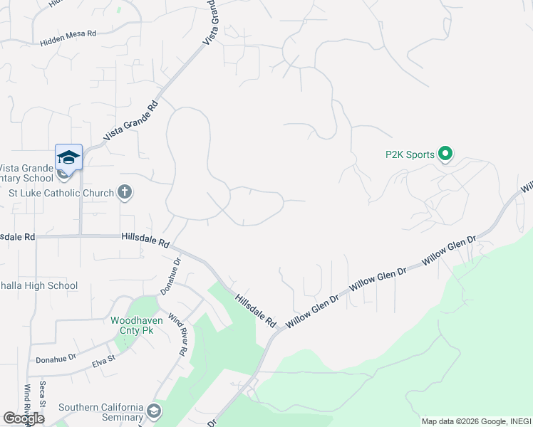 map of restaurants, bars, coffee shops, grocery stores, and more near 2421 Indigo Drive in El Cajon