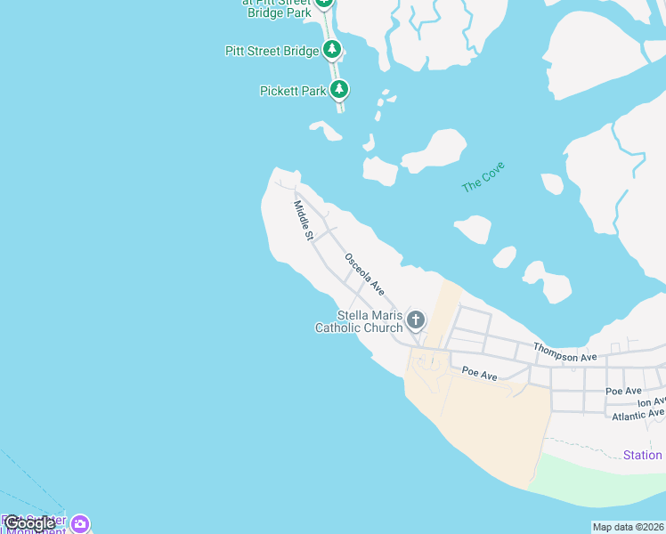 map of restaurants, bars, coffee shops, grocery stores, and more near 923 Middle Street in Sullivan's Island