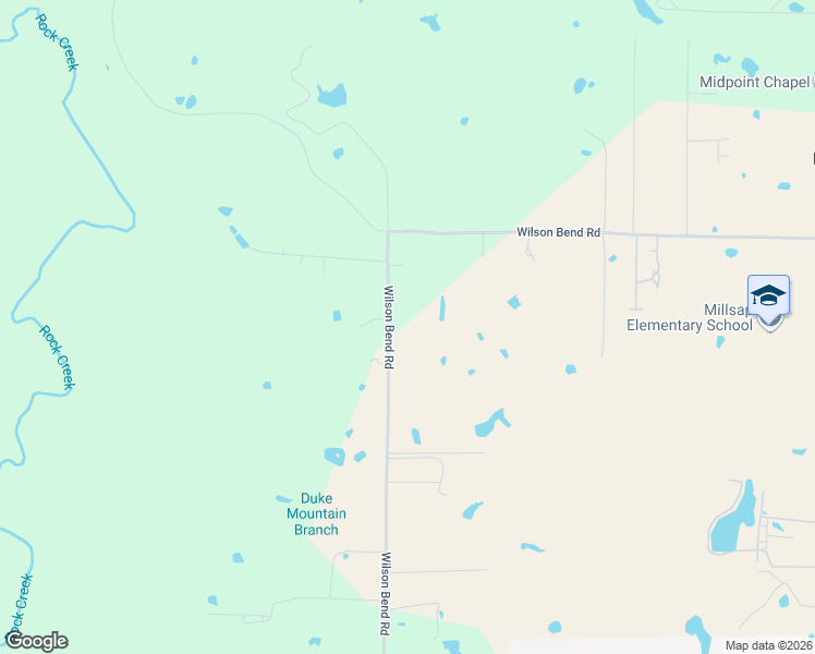 map of restaurants, bars, coffee shops, grocery stores, and more near 1351 Wilson Bend Road in Millsap