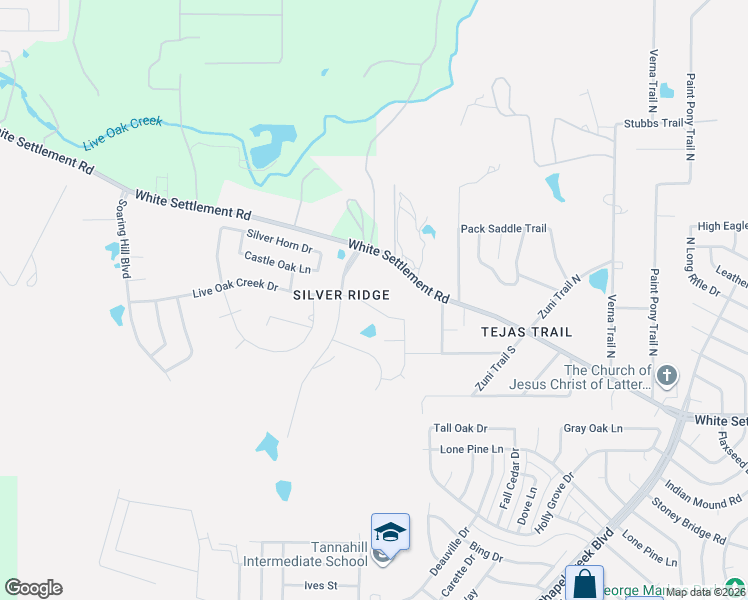 map of restaurants, bars, coffee shops, grocery stores, and more near 10849 Live Oak Creek Drive in Fort Worth