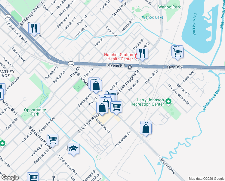 map of restaurants, bars, coffee shops, grocery stores, and more near 3518 Kenilworth Street in Dallas