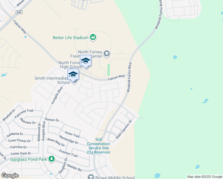 map of restaurants, bars, coffee shops, grocery stores, and more near 3032 Hereford Drive in Heath
