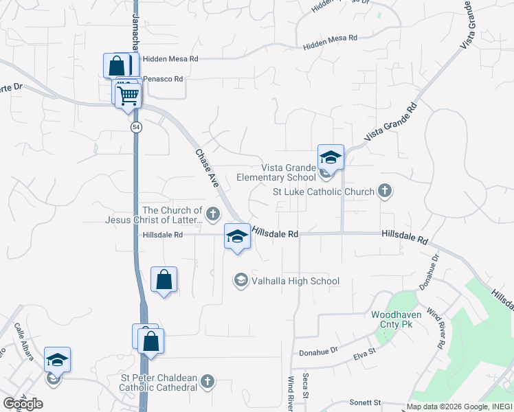 map of restaurants, bars, coffee shops, grocery stores, and more near 1723 Sunset Rose Court in El Cajon