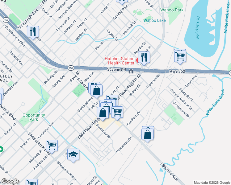 map of restaurants, bars, coffee shops, grocery stores, and more near 3714 Kenilworth St in Dallas