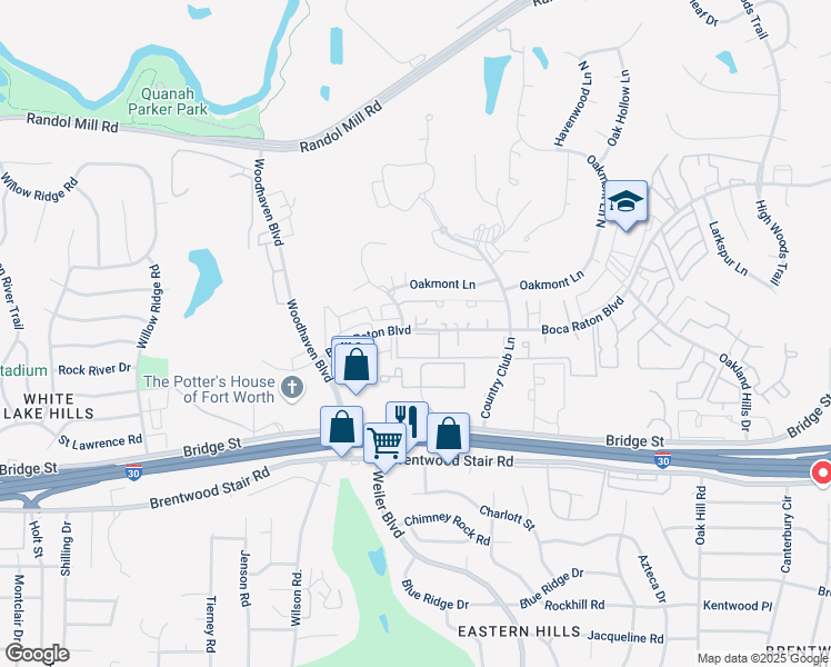 map of restaurants, bars, coffee shops, grocery stores, and more near in Fort Worth