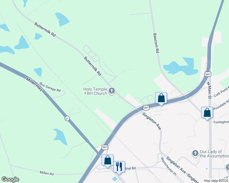 map of restaurants, bars, coffee shops, grocery stores, and more near 862 Buttermilk Road in Sylvania