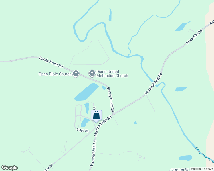map of restaurants, bars, coffee shops, grocery stores, and more near 6783 Sandy Point Road in Lizella