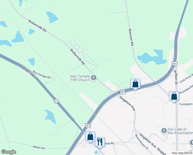 map of restaurants, bars, coffee shops, grocery stores, and more near 862 Buttermilk Road in Sylvania