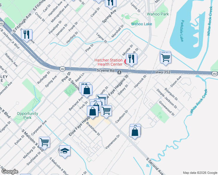 map of restaurants, bars, coffee shops, grocery stores, and more near 3714 Kenilworth Street in Dallas