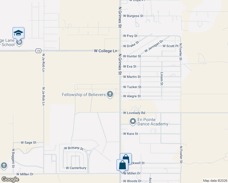 map of restaurants, bars, coffee shops, grocery stores, and more near 821 Desert Sage in Hobbs