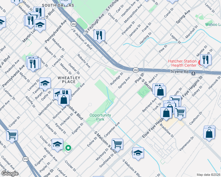 map of restaurants, bars, coffee shops, grocery stores, and more near 4007 Roberts Avenue in Dallas