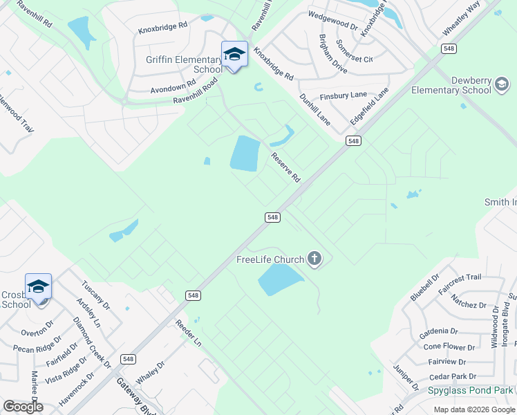 map of restaurants, bars, coffee shops, grocery stores, and more near 14909 Farm to Market 548 in Forney