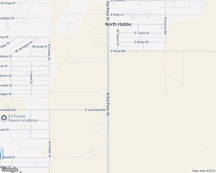 map of restaurants, bars, coffee shops, grocery stores, and more near 5725 North Dal Paso Street in Hobbs