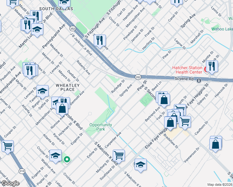 map of restaurants, bars, coffee shops, grocery stores, and more near 4007 Roberts Avenue in Dallas