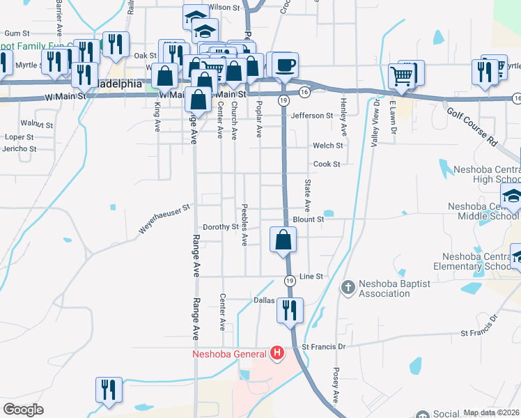 map of restaurants, bars, coffee shops, grocery stores, and more near 542 Poplar Avenue in Philadelphia