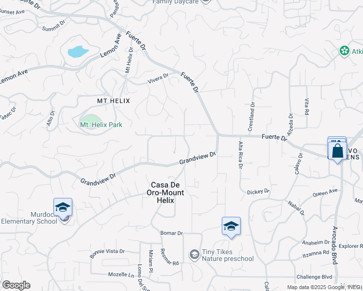 map of restaurants, bars, coffee shops, grocery stores, and more near 4744 Resmar Road in La Mesa