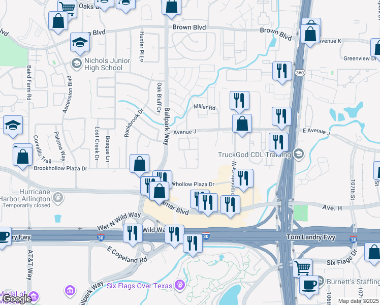 map of restaurants, bars, coffee shops, grocery stores, and more near 1908-1910 Bonaparte Dr in Arlington