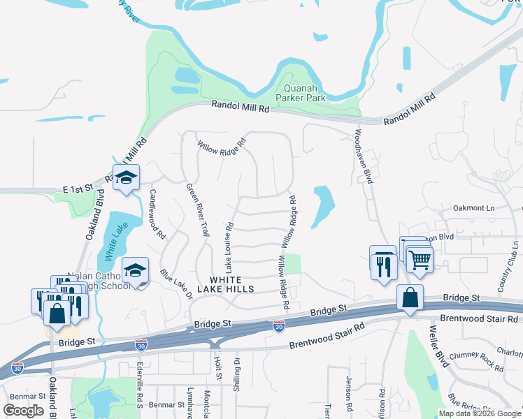 map of restaurants, bars, coffee shops, grocery stores, and more near 4908 Sugar Lake Road in Fort Worth