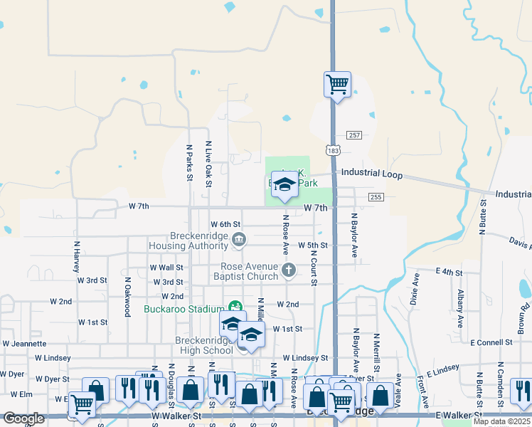 map of restaurants, bars, coffee shops, grocery stores, and more near 406 West 7th Street in Breckenridge