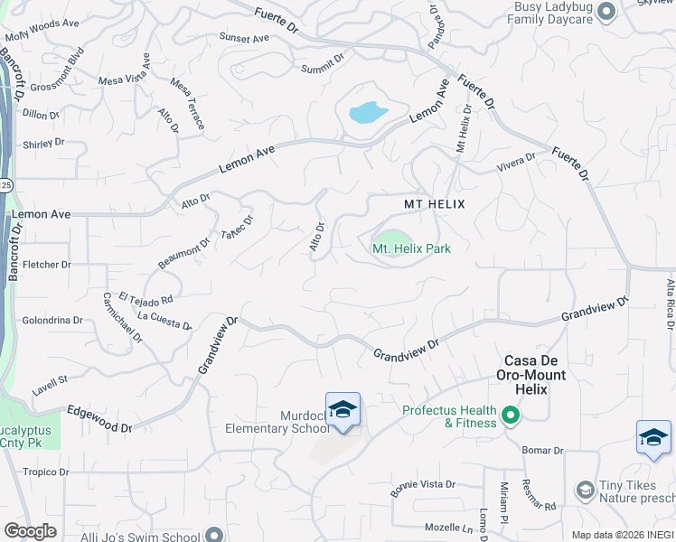 map of restaurants, bars, coffee shops, grocery stores, and more near 4839 Point Alto in La Mesa