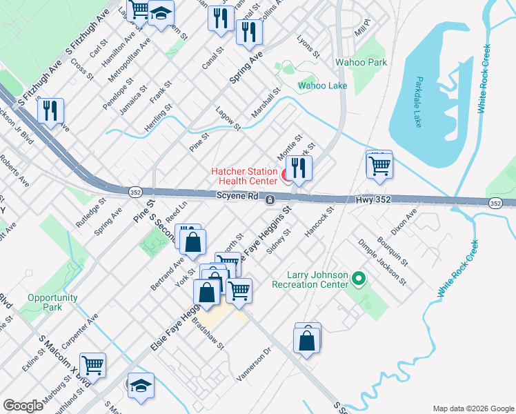 map of restaurants, bars, coffee shops, grocery stores, and more near 3923 Kenilworth Street in Dallas