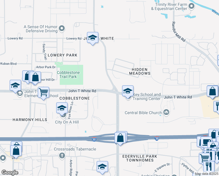 map of restaurants, bars, coffee shops, grocery stores, and more near in Fort Worth