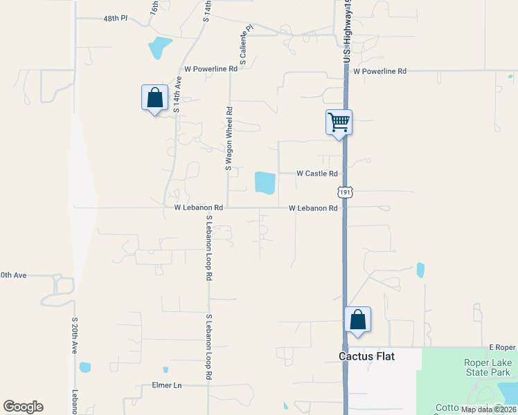 map of restaurants, bars, coffee shops, grocery stores, and more near 1159 West Lebanon Road in Safford