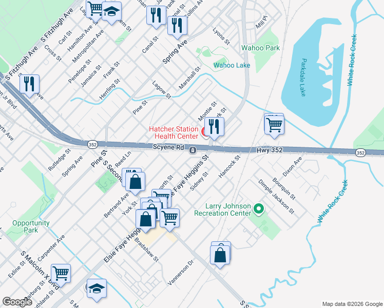 map of restaurants, bars, coffee shops, grocery stores, and more near 3923 Kenilworth Street in Dallas
