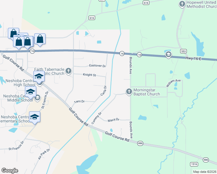 map of restaurants, bars, coffee shops, grocery stores, and more near 51 Carla Drive in Philadelphia