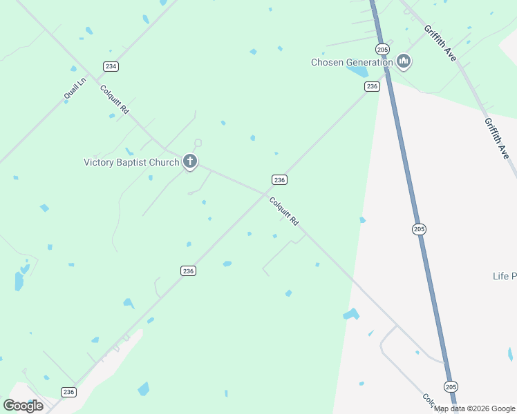 map of restaurants, bars, coffee shops, grocery stores, and more near 14600 County Road 236 in Terrell