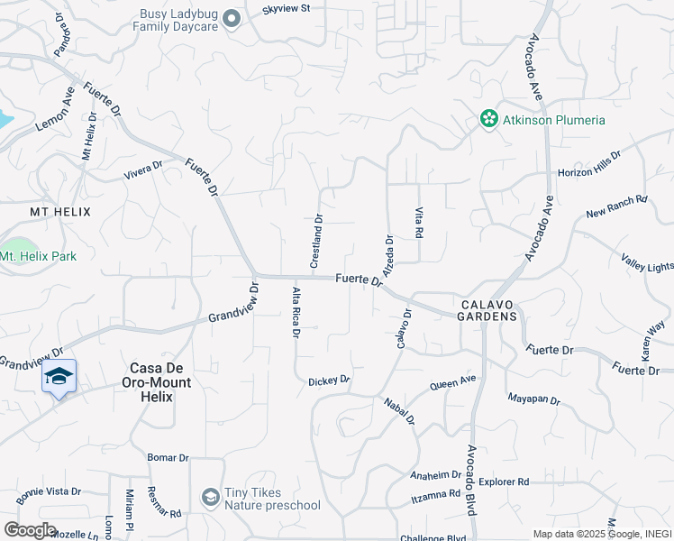 map of restaurants, bars, coffee shops, grocery stores, and more near 4766 La Rueda Drive in La Mesa