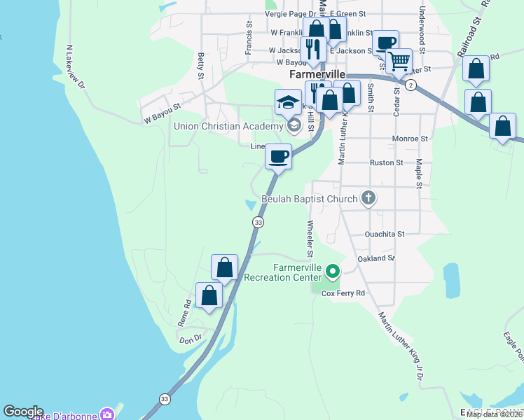 map of restaurants, bars, coffee shops, grocery stores, and more near in 