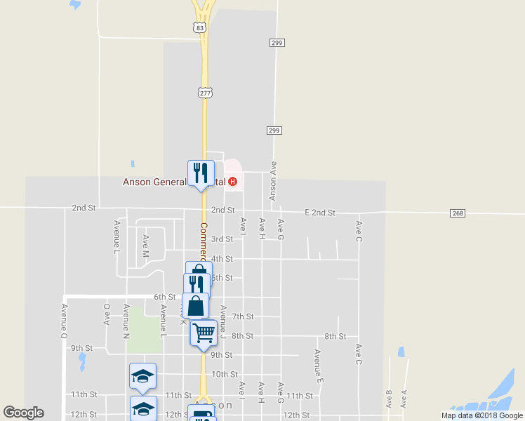 map of restaurants, bars, coffee shops, grocery stores, and more near 199 Freedom Road in Anson