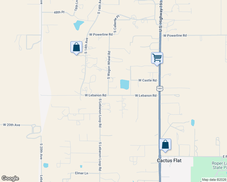 map of restaurants, bars, coffee shops, grocery stores, and more near 1159-1299 West Lebanon Road in Safford
