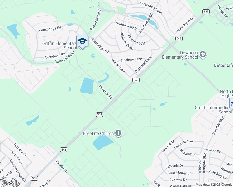 map of restaurants, bars, coffee shops, grocery stores, and more near 14589 Farm to Market 548 in Forney
