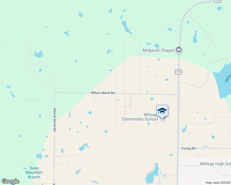 map of restaurants, bars, coffee shops, grocery stores, and more near 680 Wilson Bend Road in Millsap