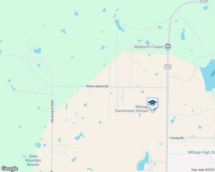map of restaurants, bars, coffee shops, grocery stores, and more near 680 Wilson Bend Road in Millsap