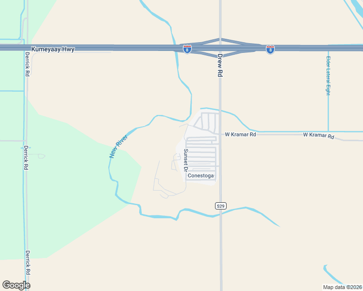 map of restaurants, bars, coffee shops, grocery stores, and more near Sunset Drive in El Centro