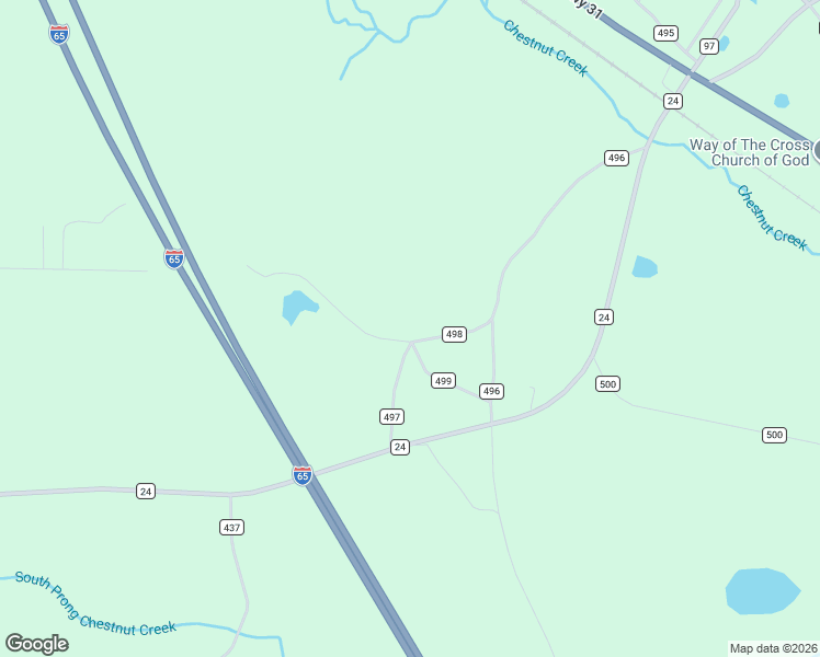 map of restaurants, bars, coffee shops, grocery stores, and more near 180 County Road 498 in Clanton