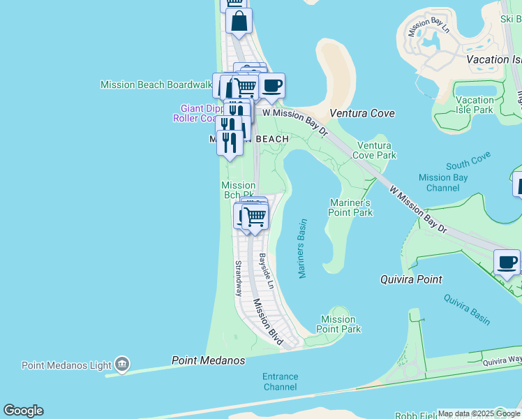 map of restaurants, bars, coffee shops, grocery stores, and more near 817 San Fernando Place in San Diego