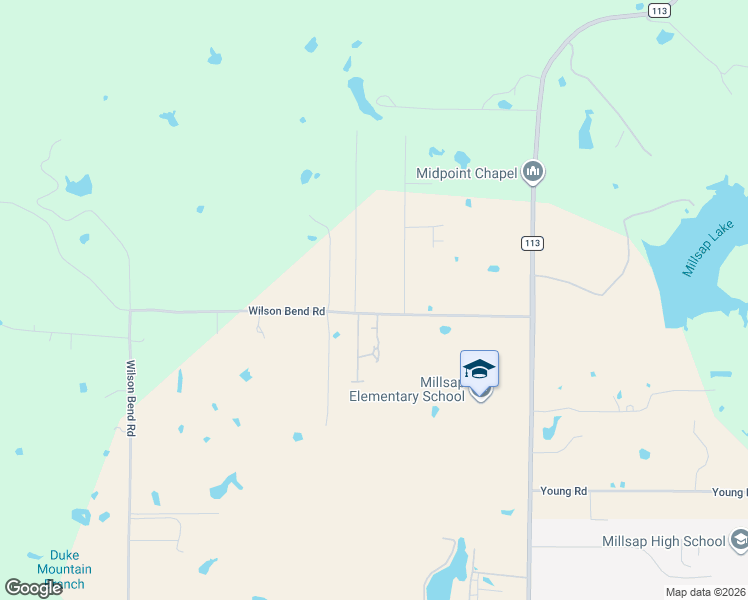 map of restaurants, bars, coffee shops, grocery stores, and more near 500 Wilson Bend Road in Millsap
