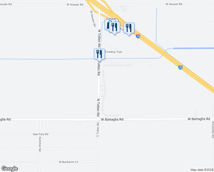 map of restaurants, bars, coffee shops, grocery stores, and more near 1321 N Fairway Dr in Eloy