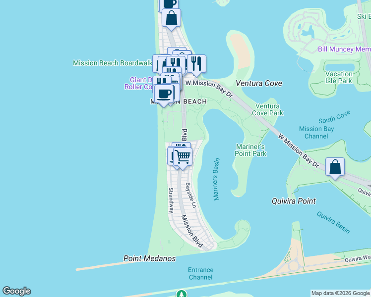 map of restaurants, bars, coffee shops, grocery stores, and more near 817 San Fernando Place in San Diego