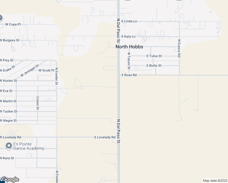 map of restaurants, bars, coffee shops, grocery stores, and more near 5725-5985 North Dal Paso Street in Hobbs