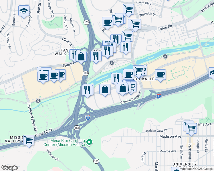 map of restaurants, bars, coffee shops, grocery stores, and more near 680 Camino De La Reina in San Diego